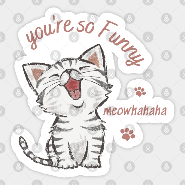 you're so funny, laughing cat Sticker by TrendsCollection